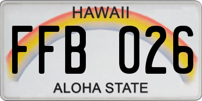 HI license plate FFB026