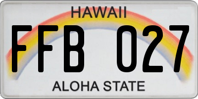 HI license plate FFB027