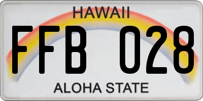 HI license plate FFB028