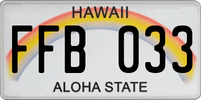 HI license plate FFB033