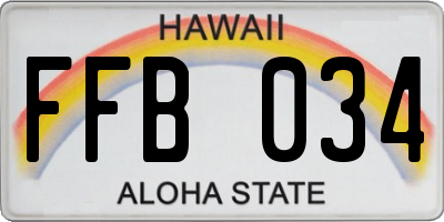 HI license plate FFB034