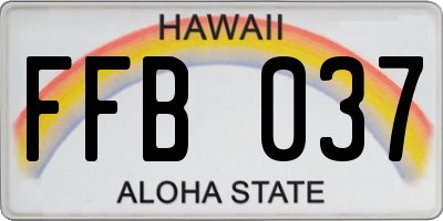 HI license plate FFB037