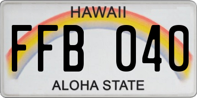 HI license plate FFB040