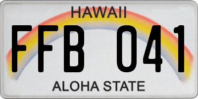 HI license plate FFB041