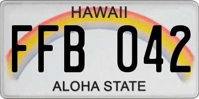 HI license plate FFB042