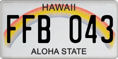 HI license plate FFB043