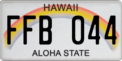 HI license plate FFB044