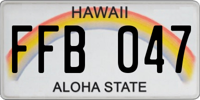 HI license plate FFB047