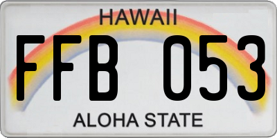 HI license plate FFB053