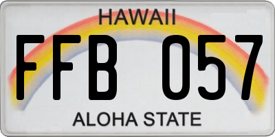 HI license plate FFB057