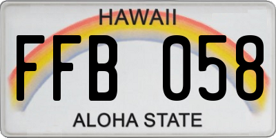 HI license plate FFB058