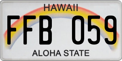 HI license plate FFB059