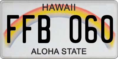 HI license plate FFB060