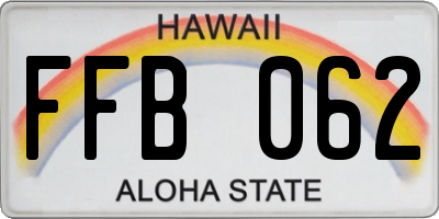 HI license plate FFB062