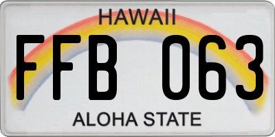HI license plate FFB063