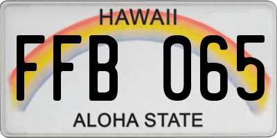 HI license plate FFB065
