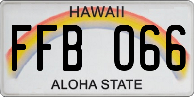 HI license plate FFB066