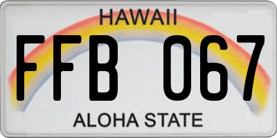 HI license plate FFB067