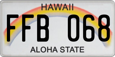 HI license plate FFB068