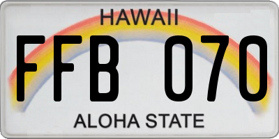 HI license plate FFB070