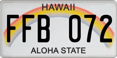 HI license plate FFB072