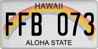 HI license plate FFB073