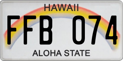 HI license plate FFB074