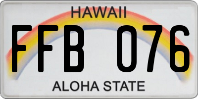 HI license plate FFB076