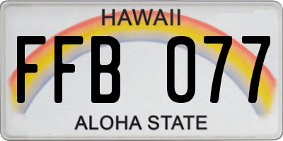 HI license plate FFB077