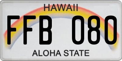 HI license plate FFB080