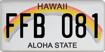 HI license plate FFB081