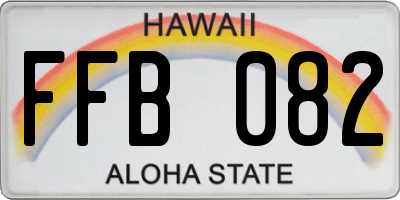 HI license plate FFB082