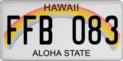 HI license plate FFB083