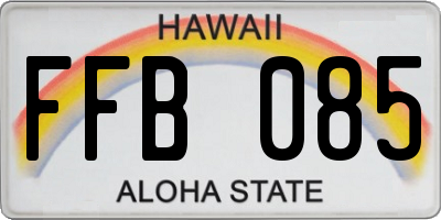 HI license plate FFB085