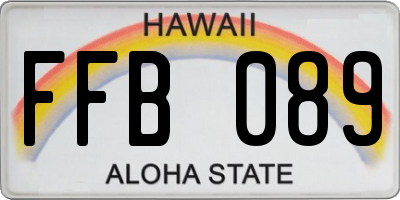 HI license plate FFB089