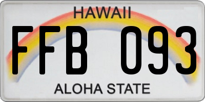 HI license plate FFB093