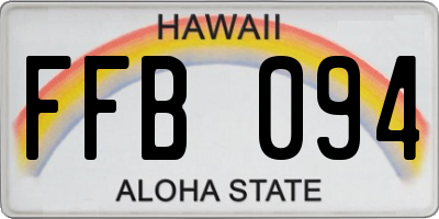 HI license plate FFB094
