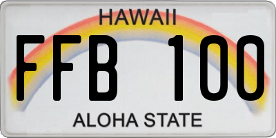 HI license plate FFB100