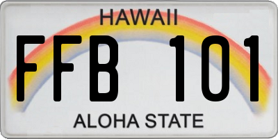 HI license plate FFB101