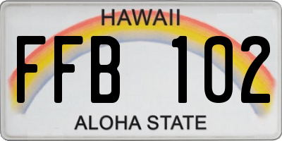 HI license plate FFB102