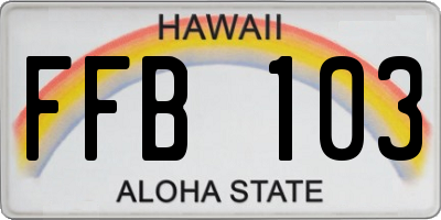 HI license plate FFB103
