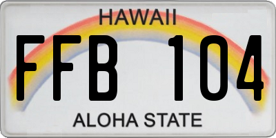 HI license plate FFB104