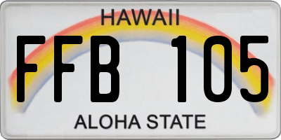 HI license plate FFB105