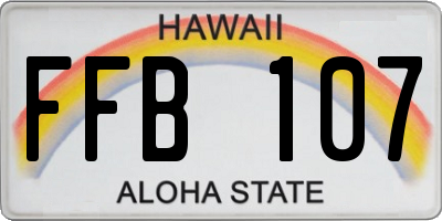 HI license plate FFB107