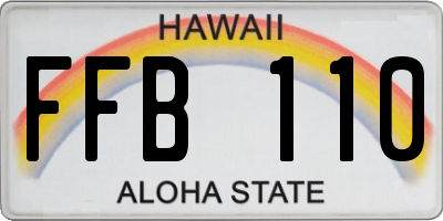 HI license plate FFB110