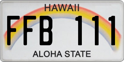 HI license plate FFB111