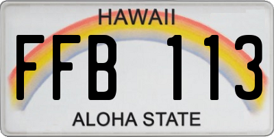 HI license plate FFB113