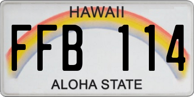 HI license plate FFB114