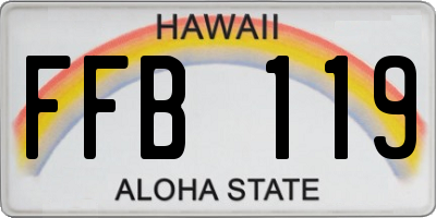HI license plate FFB119