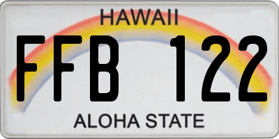 HI license plate FFB122
